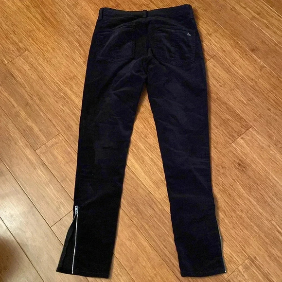 Rag & Bone women’s 10 in Capri - black velvet - size 26 - skinny - Picture 8 of 9